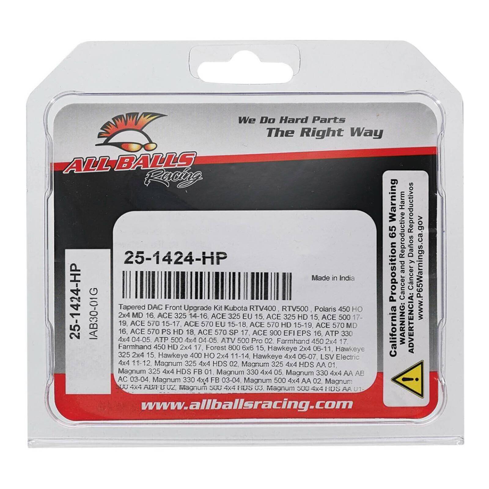 All Balls Racing Wheel Bearing Kit - Tapered DAC Upgrade (25-1424-HP)