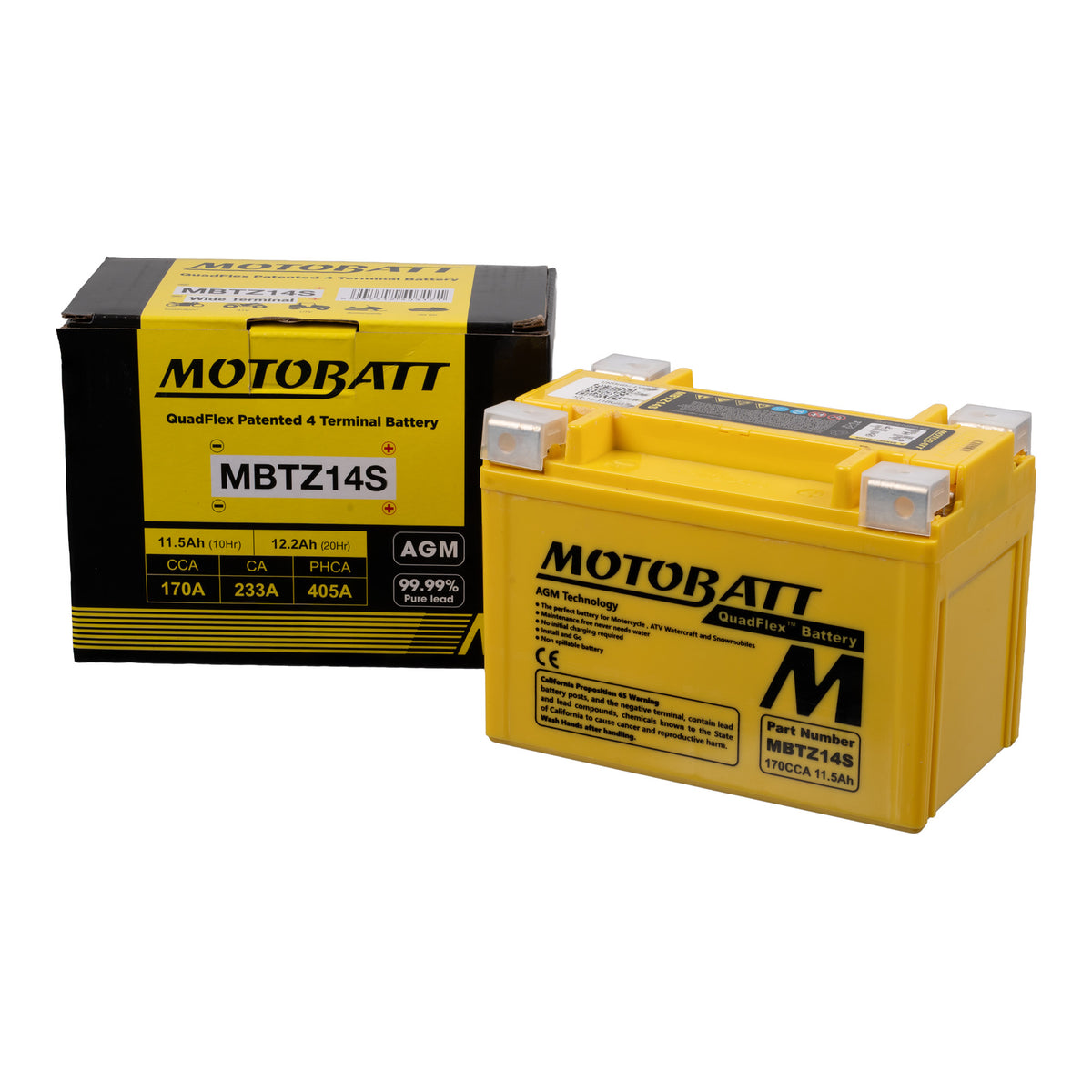 Motobatt Battery Quadflex AGM - MBTZ14S