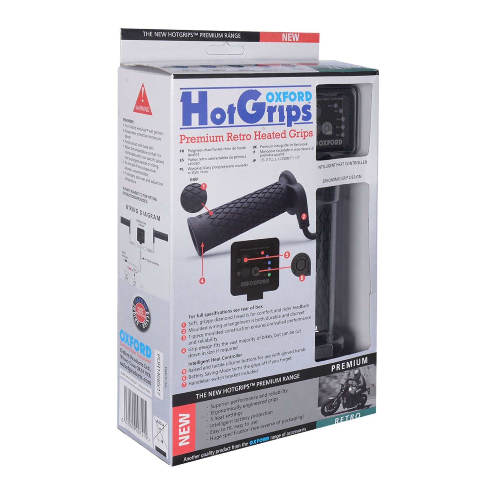 Oxford HotGrips®  Premium Retro with V8 Switch