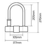 Oxford Magnum U-Lock (170X285MM) with Bracket