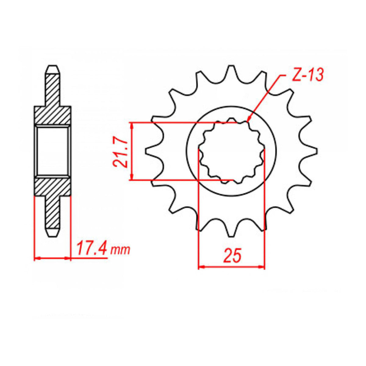 MTX 1299 Steel Front Sprocket #520 (10-KVO)