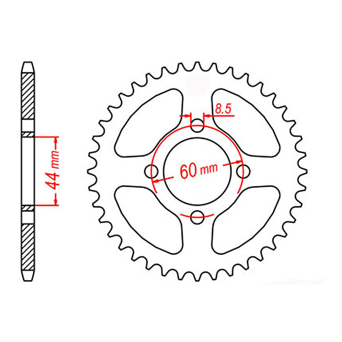 MTX 833 Steel Rear Sprocket #428 (11-5FC)