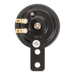 Whites 12v Horn - Round Blk - 70mm Diametre - 110db